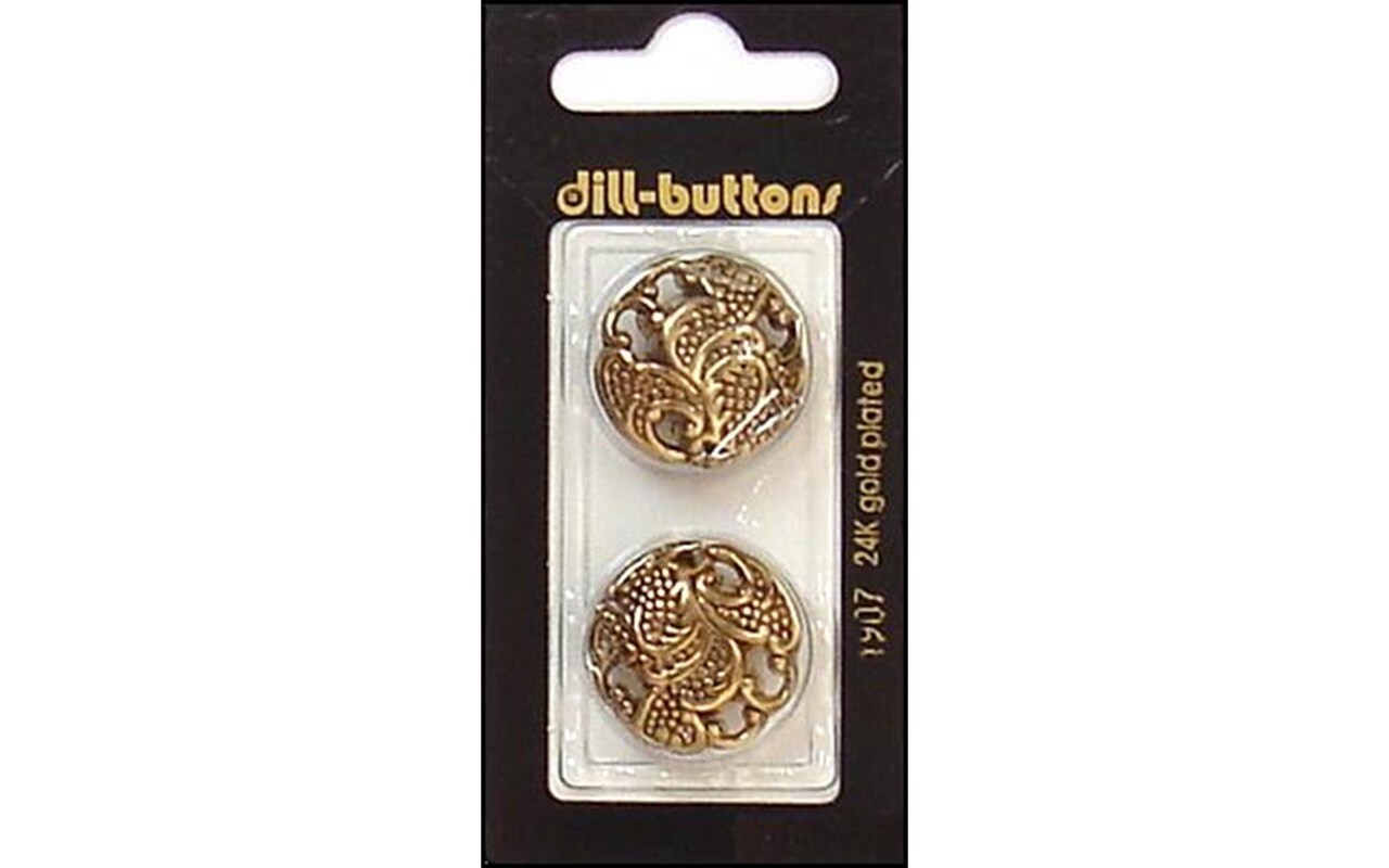 Dill Buttons 23mm 2pc Shank Antique Gold